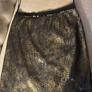 Vivienne Tam Gold Sequin Mini Skirt